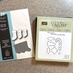 Bundle of 2 Christmas Cutting Dies -Stockings, Candy Cane, Tree, Ornament, Holly